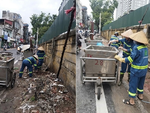 Chính quyền phường Tây Hồ ra quân xử lý rác thải. Ảnh 2.