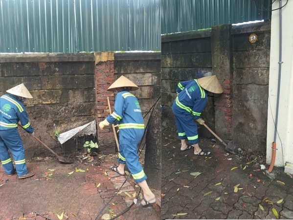Chính quyền phường Tây Hồ ra quân xử lý rác thải. Ảnh 1.