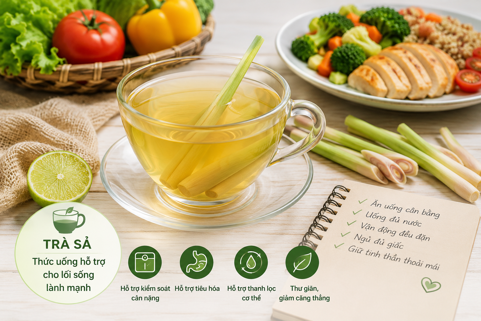 Trà sả hỗ trợ sức khỏe Thời điểm uống trà sả