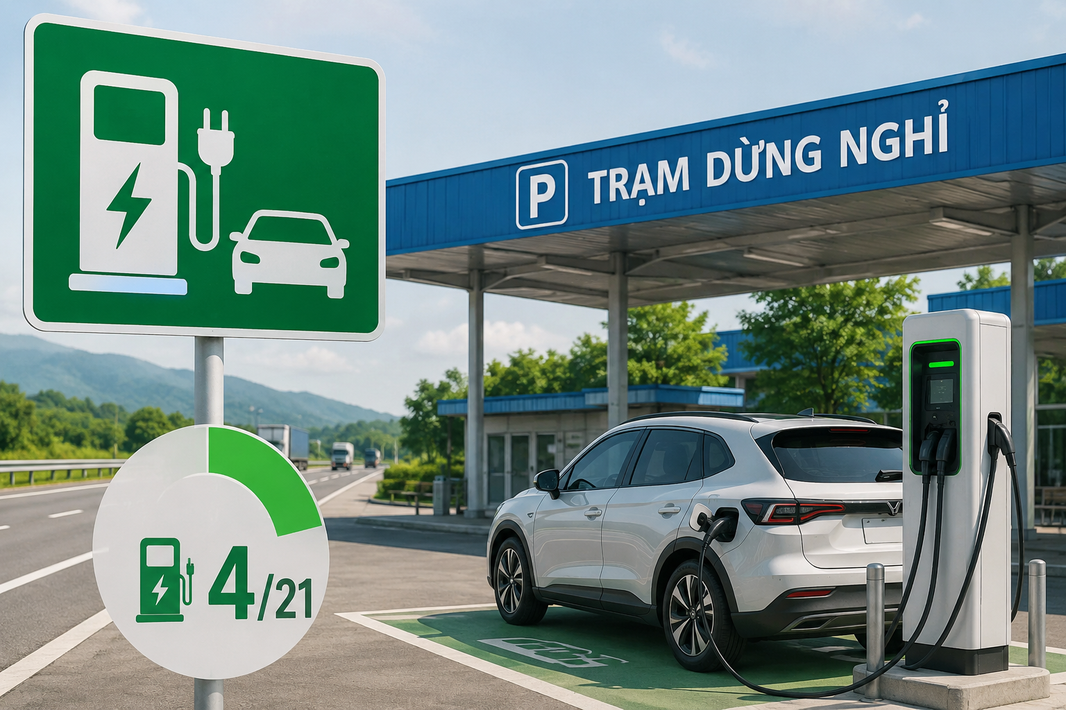 Chỉ 4 trên 21 trạm nghỉ cao tốc được trang bị sạc xe điện: Thực trạng đáng lo ngại