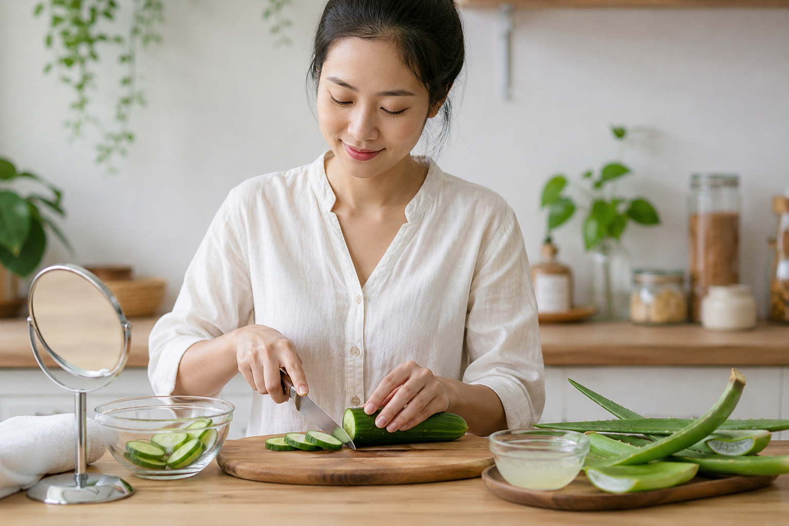 Mặt nạ từ dưa chuột Mặt nạ từ dưa chuột