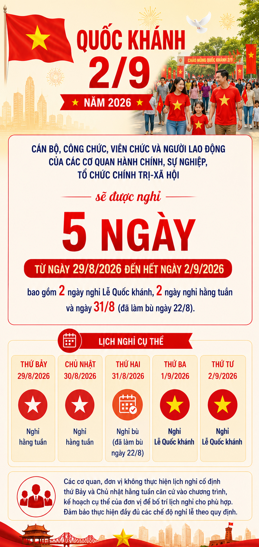 Lịch Nghỉ Lễ Quốc Khánh 2/9 Năm 2026: Những Thông Tin Quan Trọng