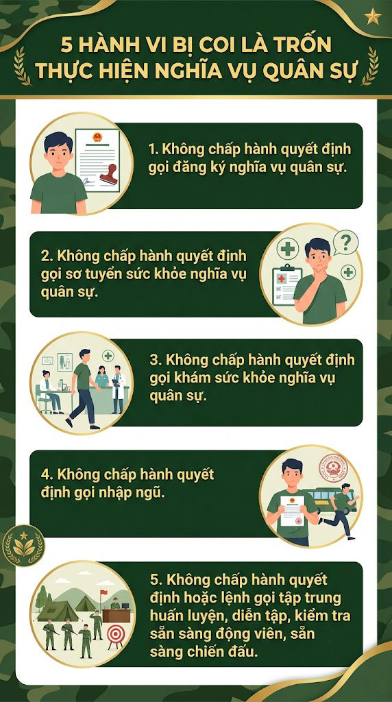 Những hành vi trốn nghĩa vụ quân sự