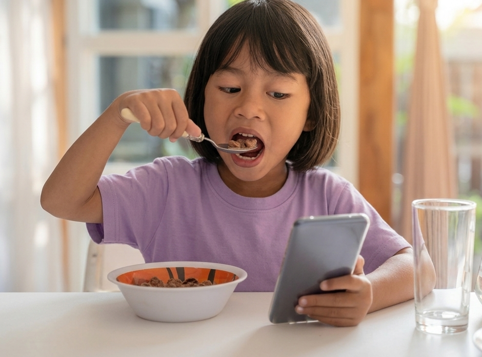 Tại sao không nên để trẻ dùng màn hình khi ăn: ảnh hưởng và cách thay đổi thói quen